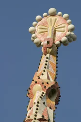 Spitze eines Turms der Sagrada Familia Kathedrale, begonnen 1882